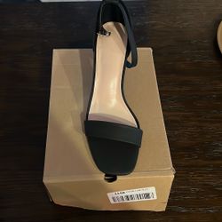 Open Toe Black Heels 