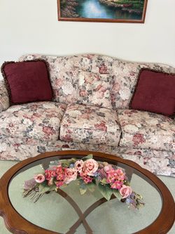 Floral Couch 3 seater 84L x 36H x 24D