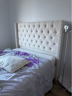 Queen Velvet Tufted Headboard/Bed