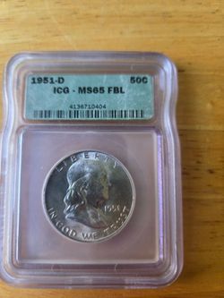 1951 d ms65 fbl Franklin half dollar excellent