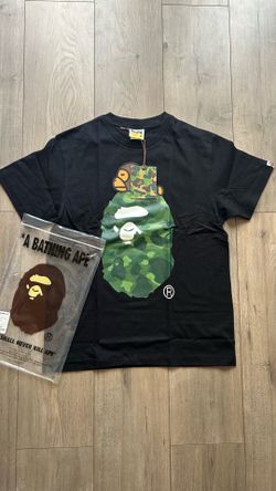 BAPE black tee green camo