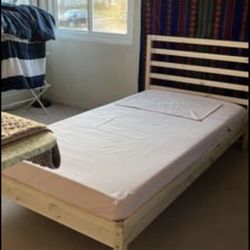 Bed with mattress, and sheet set