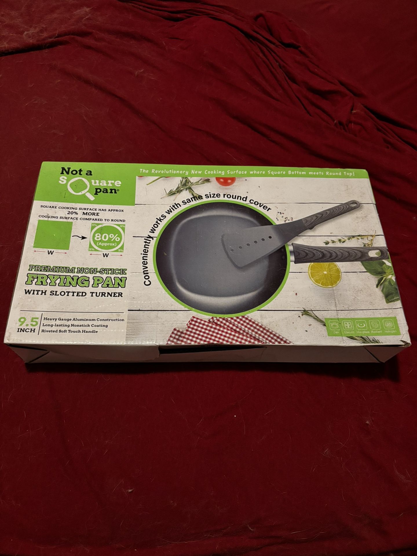 9.5 Inch Classic Nonstick Square Fry Pan, Gray (brand New)