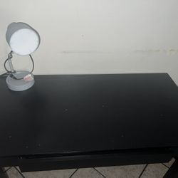 Black Wooden Desk / Lamp