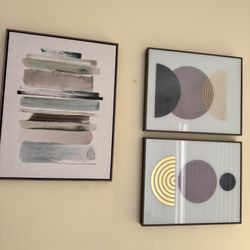 Glass Coffee Table And Wall Art 