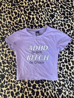 ADHD by birth crop top💜