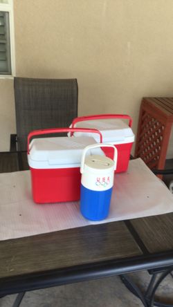 Ice chest and water jug