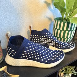 Adidas NMD CS2 Primeknit PK Ronin Women's 10 Shoes Polka Dot Navy White
