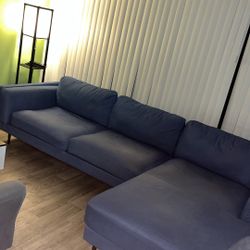 Blue Sectional Couch With Chaise 