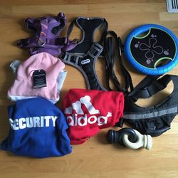 Large Lot of Dog Harnesses, Coats, Leash, for Medium to Extra Lg Pets