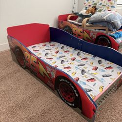 Toddler Bed Disney Cars Lightning McQueen With Mattress And Sheets - Used Like New - $85 OBO ($190 New)
