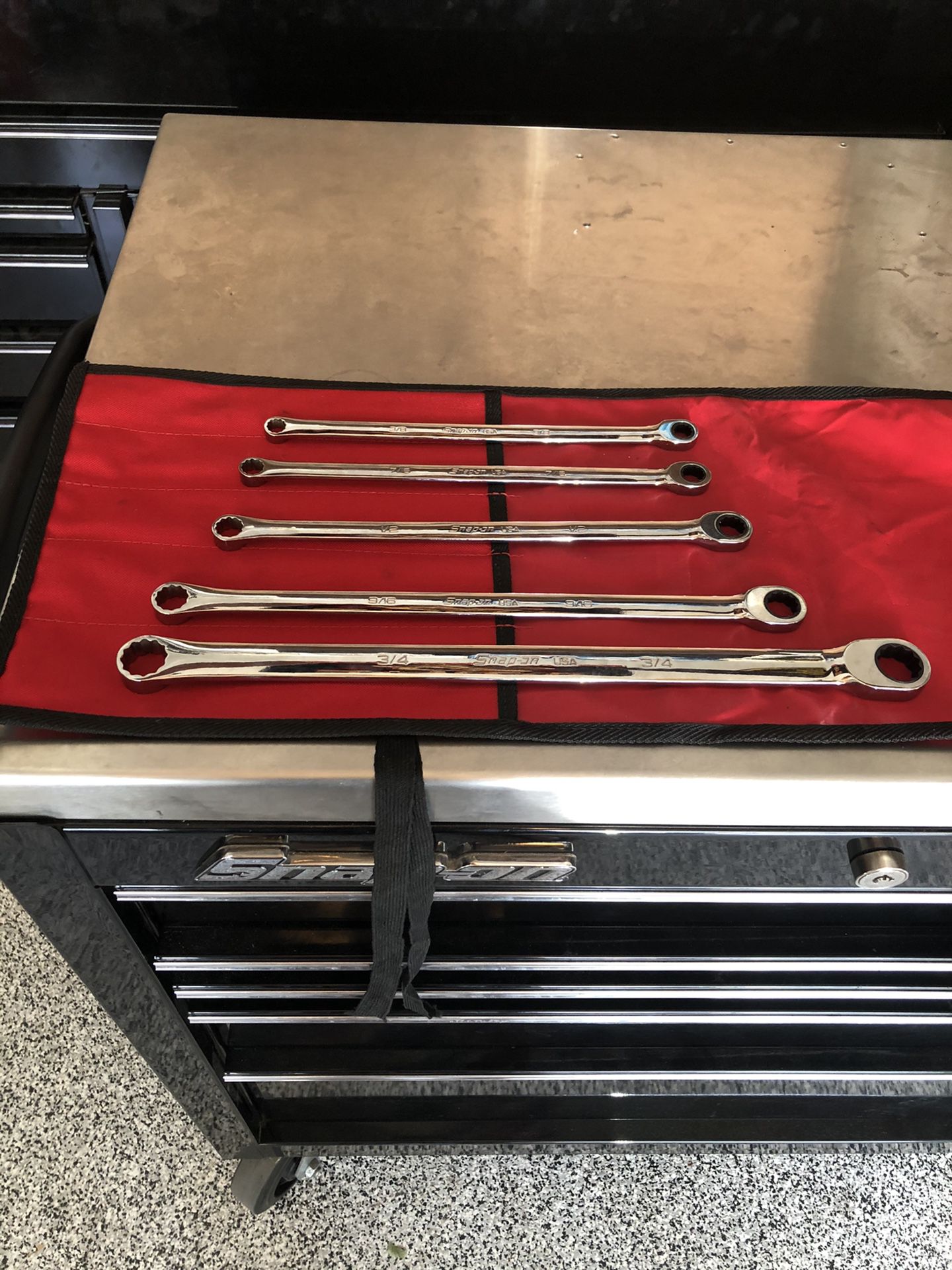Snap on. Brand new sae 12pt high performance box ratcheting wrench set $275 FIRM
