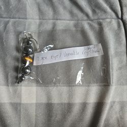 Tiger Eye/ Hematite Fuget Key Chain 