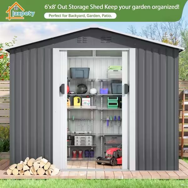 8 ft. W x 6 ft. D Outdoor Storage Shed Metal Tool Sheds