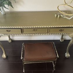 Golden Table With Chair 