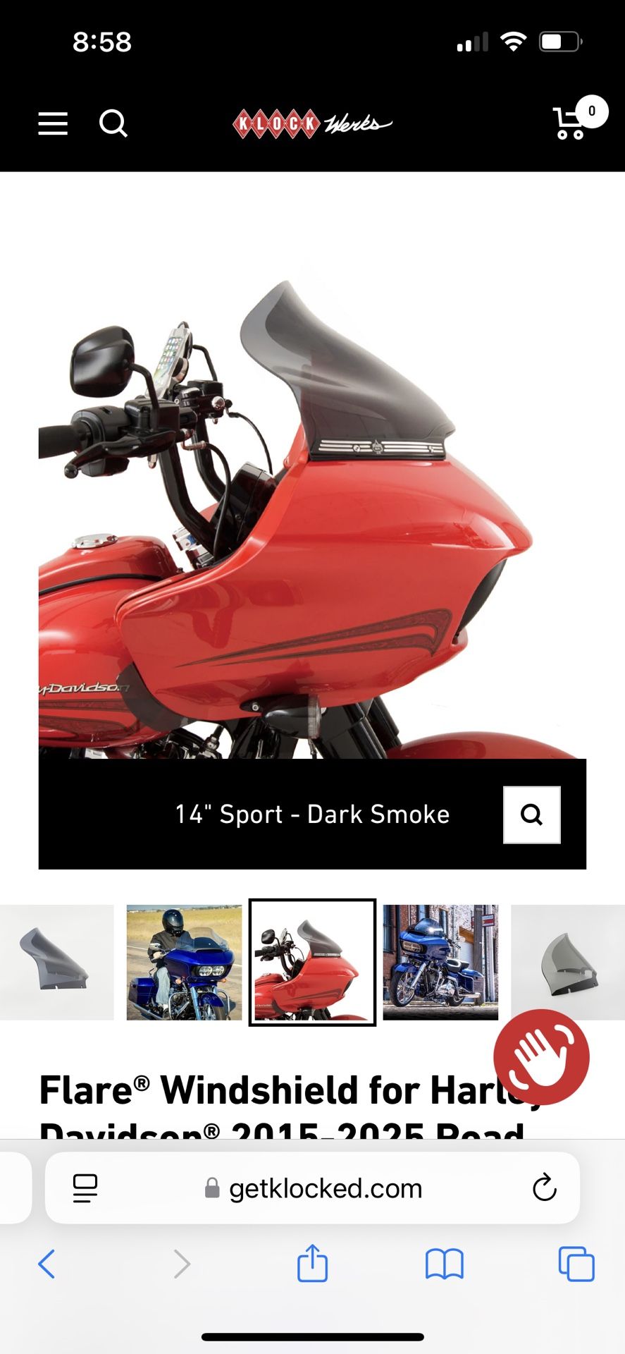 Harley Davidson Road Glide KLOCK WERKS windshield