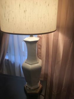 Beautiful Porcelain Asian Lamp with Shade