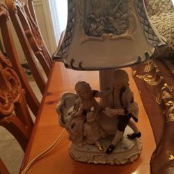 Vintage George and Martha Washington Porcelain Lamp
