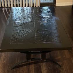 Black Solid Wood 3 Piece Coffee Table, Sofa Table and 1 End Table