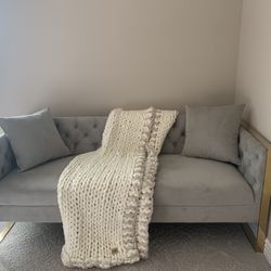Modern Gray and Gold Couch