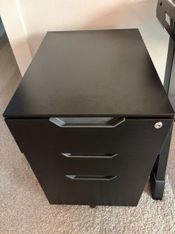 Black 3-Drawer Mobile File Cabinet