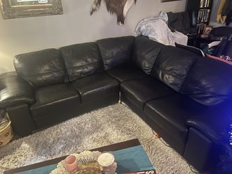 Black Leather Sectional Couch
