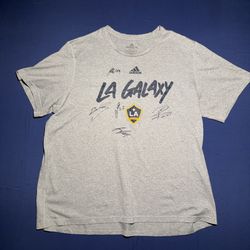 Men’s Adidas LA Galaxy Gray T Shirt Size XL SIGNED