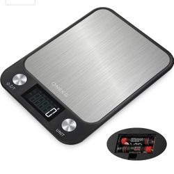 Digital Food Kitchen Scale, 7 Units LCD Display Scale in KG, G, oz, lb, tl, ml and ml(Milk), Max 11lbs/5kg Precise Scale for Cooking, Stainless Steel,