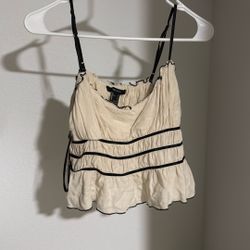 forever 21 cute ruffle sleeve less top 