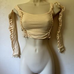 ALTERNATIVE SPELLS TOP & GLOVES SET- OFF WHITE