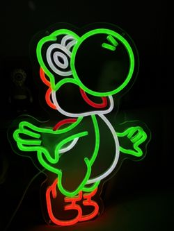 GAMER DINOSAUR YOSHI Neon Sign Led Light Decor PARTY FILM VIDEO ART ANIME KIDS