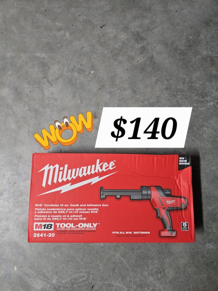 (Milwaukee) Caulk and Adhesive Gun (Tool-Only)
( Brand New)