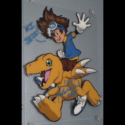 Autographed Digimon Glass Painting