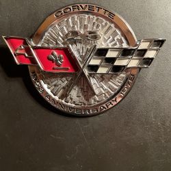 1978  Corvette 25th Anniversary Fuel Gas Door Emblem GM Part # 472718