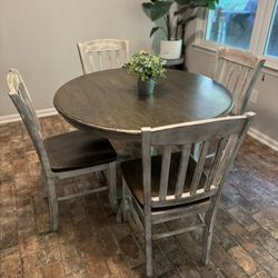 Solid Wood Dining Table & 4 Solid Wood Chairs 