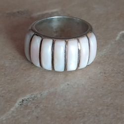 Rare Pink Betty Thomas Sanel Navajo Sterling Silver ring

