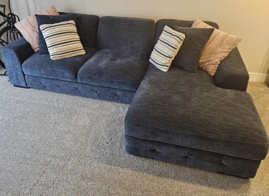 Blue Couch W/Chaise- Bed/Storage $900 OBO