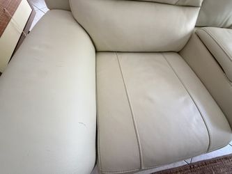 Cream Leather Sofa Chair