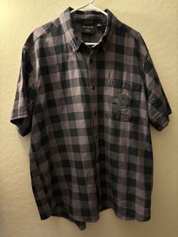Harley Davidson Men's Short Sleeve Flannel Shirt sz 2XL