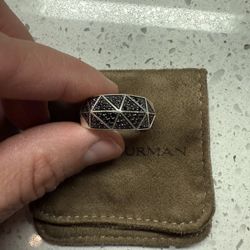 David Yurman Faceted Signet Ring Size 10  