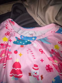 Girls Christmas Pajama Top Size 7-8