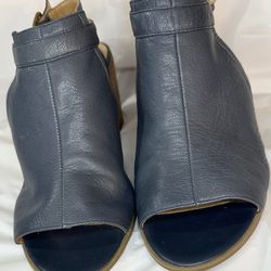 Franco Sarto Women's Blue Leather Slingback Booties Size 10M