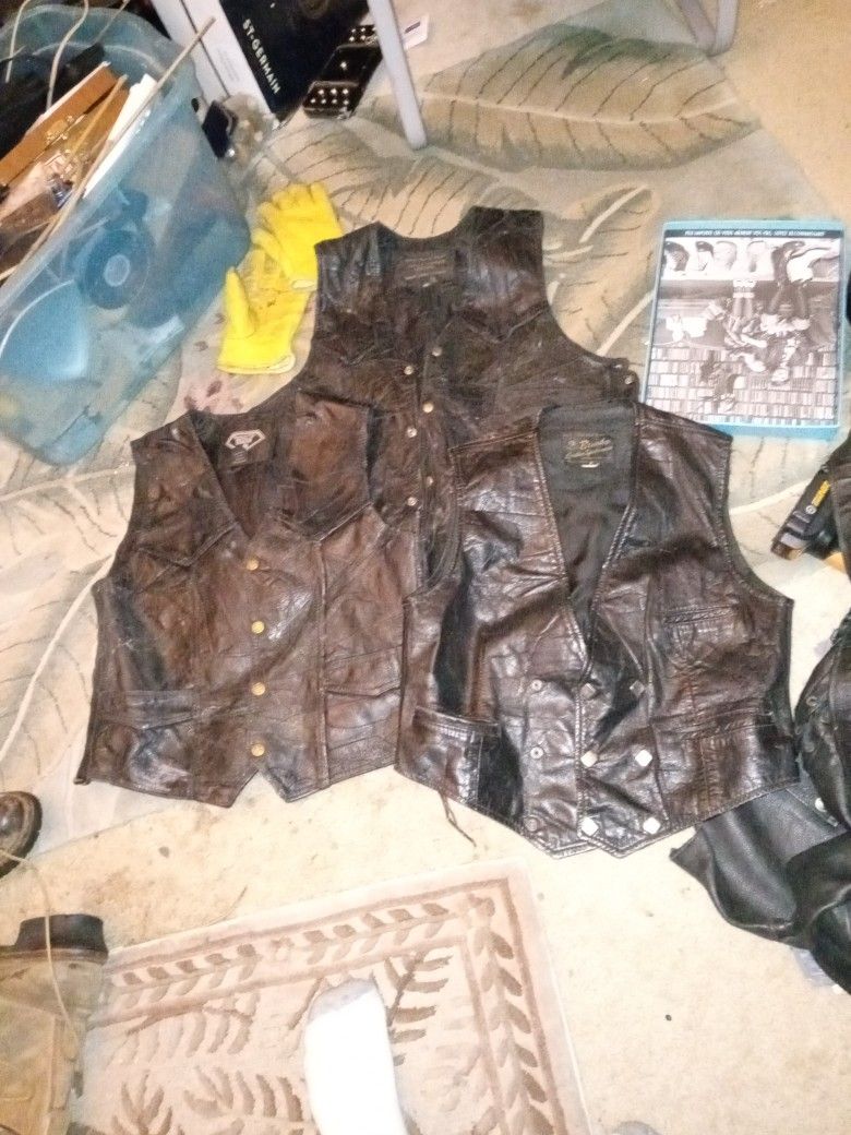 Buffalo Leather Brooks Biker vests