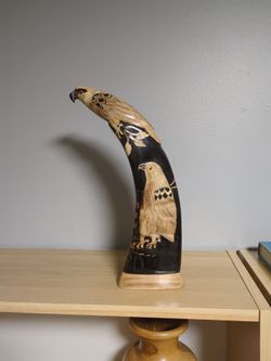 Carved Water Buffalo Horn Decor
