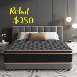 King Size Hybrid Mattress, 14 inch, Memory Foam & Pocket Springs, Medium Firm, Motion Isolation