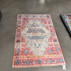 Contemporary Modern Non Slip Machine Washable Printed Area Rug, Rainbow Brand New