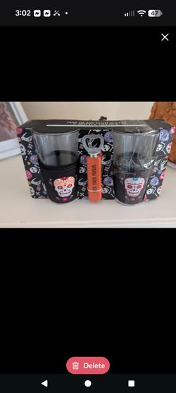 Day of the Dead pint glasses with sleeves and bottle opener