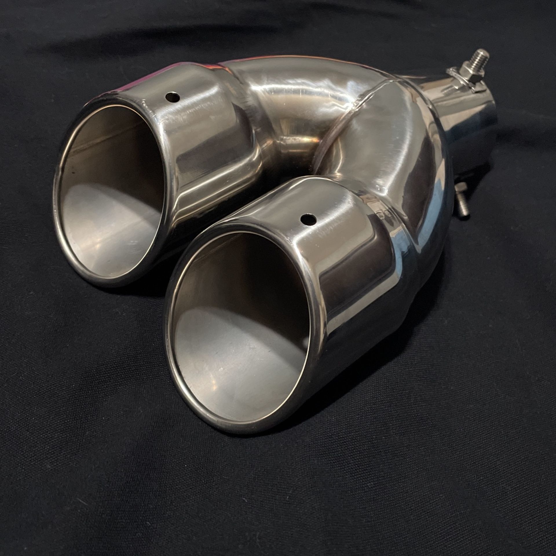 exhaust tail pipe double outlets chrome steel 