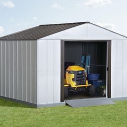 Arrow High Point Series 8x10 Galvanized Steel White Shed