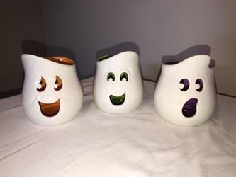 Ghouly Tealight Trio Halloween Ghosts Candle Holders
